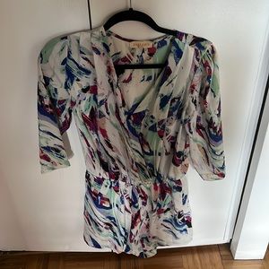 Beautiful printed romper with 3/4 sleeves